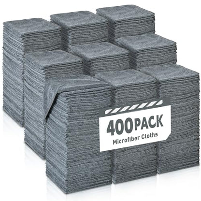 Gray Microfiber Cleaning Cloths Bulk Pack (400 Count)