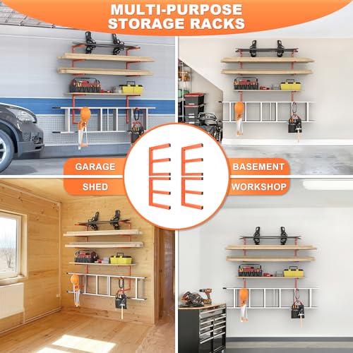 Lumber Storage Rack Wall Mount Wood Storage Racks (4 Count)