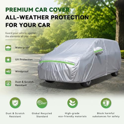 6 Layers Premium MPV Car Cover Waterproof All Weather Weatherproof UV Sun Protection Snow Dust Storm Resistant Outdoor Exterior Custom Form