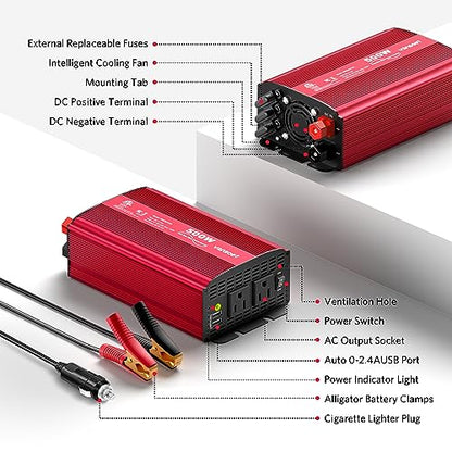 500W Pure Sine Wave Power Inverter