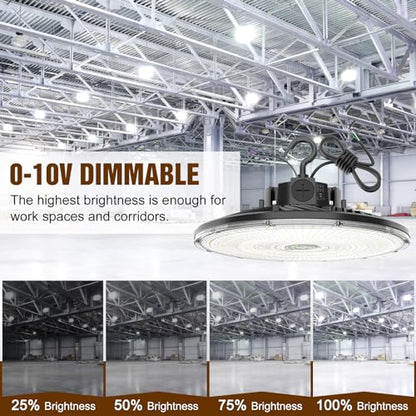 9 Pack 480V LED High Bay Light UL Listed UFO Light 150W 100W 80W Adjustable (9 Count)