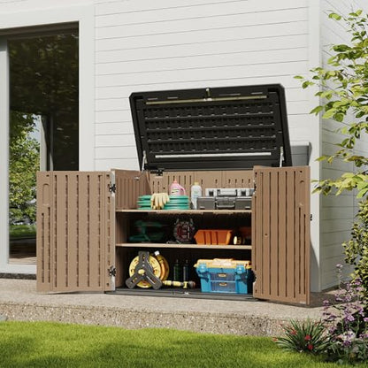 Outdoor Storage Cabinet 35 Cu.Ft Outdoor Trash Can Storage Shed