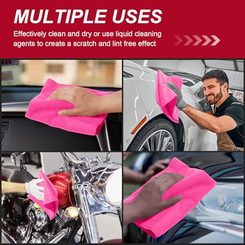 200 Pcs Microfiber Cleaning Cloth 16x16 Inch Microfiber Towels for Car Ultra Absorbent Cleaning Rags Reusable Lint Free Streak Free Detailing Towel for Car Washing Drying Dusting (200 Count)