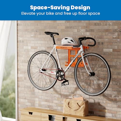Bike Wall Mount Rack with Shelf and Hooks