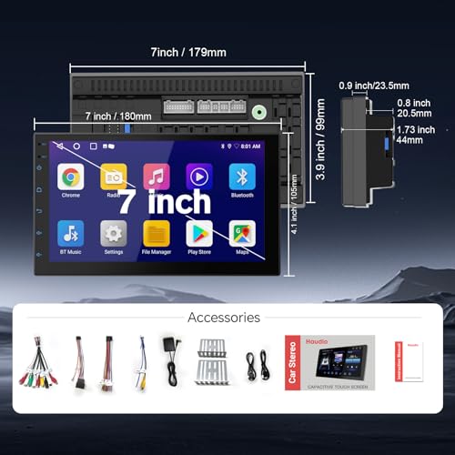 2 Din Car Radio with Wireless CarPlay & Android Auto