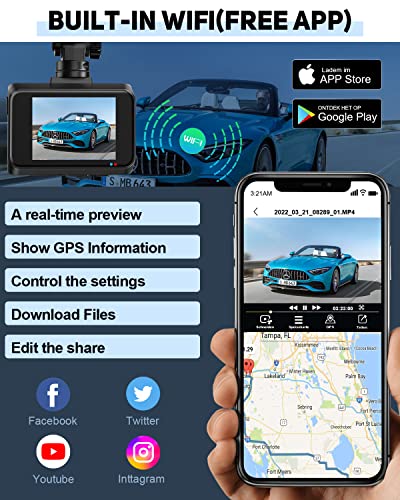 4K Dash Cam Front and Rear