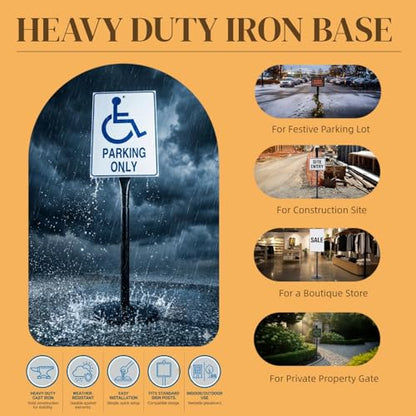 Heavy Duty Cast Iron Sign Post Base Kit