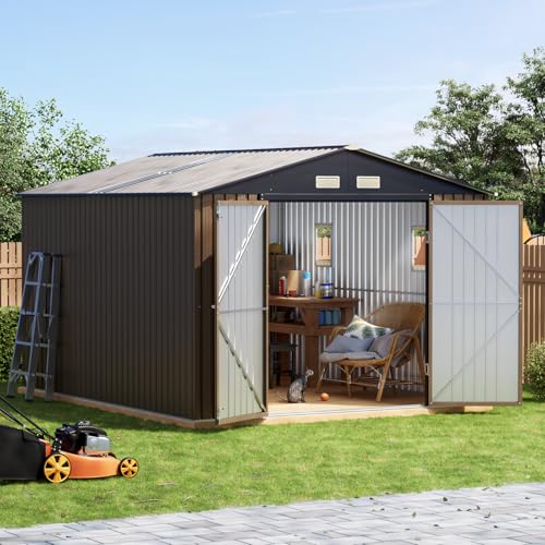 10 x 12 FT Metal Storage Shed for Backyard