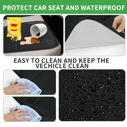 4 Pack Non slip Car Seat Protector and Backseat Organizer Kick Mat with Tablet Holder (4 Count)