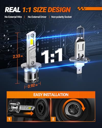 H1 Fog Bulbs 50000LM 6500K Cool White