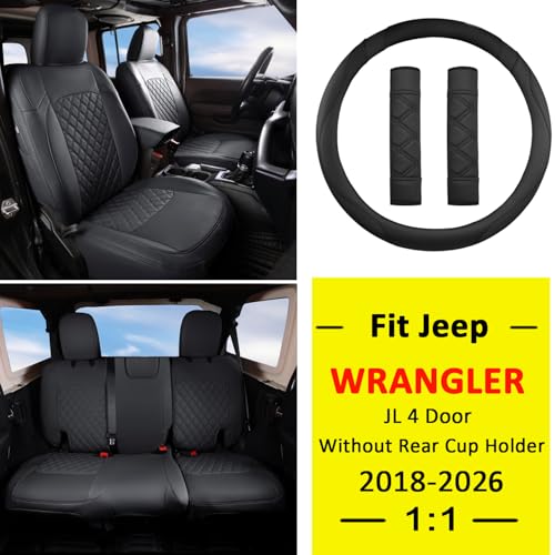 Wrangler JL Seat Covers Custom Fit for Jeep Wrangler (4 Count)