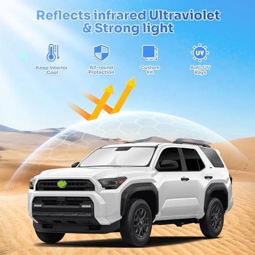 Sunshades for 2025 2026 Toyota 4Runner Accessories Windshield Sun Shade Side Rear Window Shade Cover Sun Visor Shield Privacy Protection for Camping Keep Vehicle Cool Black 8PCS (8 Count)