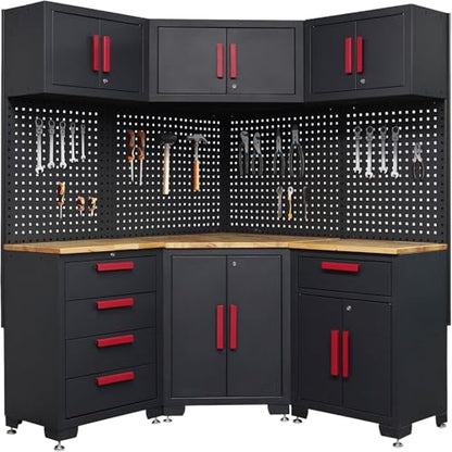 10Pcs Corner Garage Cabinets Storage System