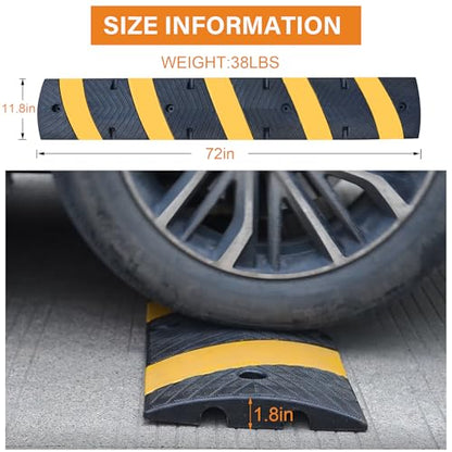 2 Pack 6Ft Rubber Speed Bump (2 Count)