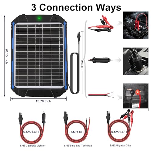 20W 12V Solar Battery Trickle Charger & Maintainer PRO