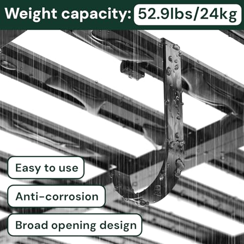 Heavy-Duty 4-Pack Overhead Garage Ceiling Storage Hooks, Add-On Storage Flat Hook Accessory for Hanging Bikes and More, Supports Up to 53lbs (4 Count)