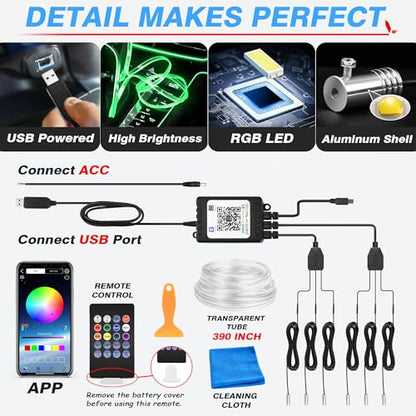 6 in 1 RGB Interior Car LED Strip Lights (28.8 Ounce)