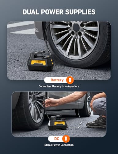H2 Pro Cordless Tire Inflator Portable Air Compressor 12VDC Battery