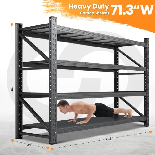 71.3” Wide Heavy Duty Metal Garage Shelving