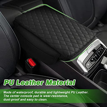Center Console Cover Custom Fit for Hyundai Santa Cruz 2022 2023 2024 2025 2026 Armrest Cover Cushion Pad Santa Cruz Accessories PU Leather Armrest Seat Box Protector with Pockets Storage Bag
