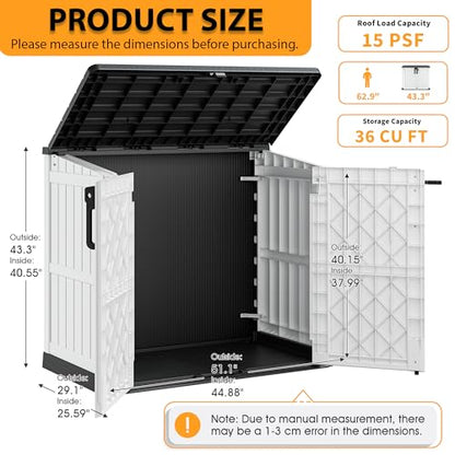 Outdoor Storage Cabinet 36 Cu Ft with Lockable Doors