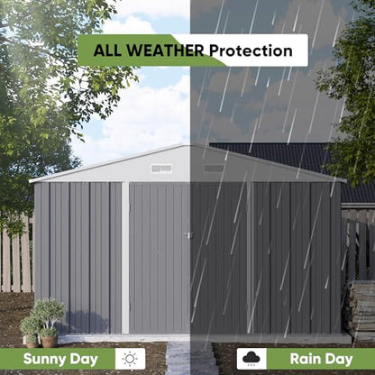 10x10 FT Outdoor Storage Shed with Floor Frame