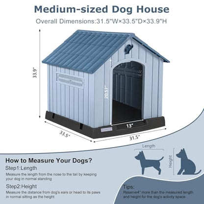 Durable Waterproof Plastic Dog House for Small to Medium Sized Dogs