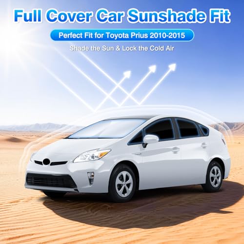 Windshield Sun Shade for Toyota Prius 2010 2011 2012 2013 2014 2015 Car Window Shades Thicken UV Block and Blackout Privacy Foldable Sunshades 11PCS Accessories Keep Cool Sun Visor Covers (11 Count)