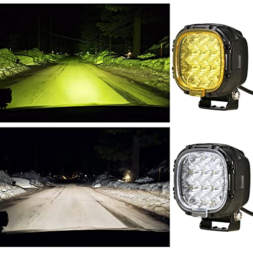 4 Inch Round Led Offroad Lights Pair 160W 18800LM Driving Spot Light Pods Super Bright Off Road Fog Lights with Wiring Harness 12V 24V for Pickup Trucks SUV UTV ATV