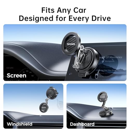 for MagSafe Car Mount Vacuum Magnetic Phone Holder Dash Windshield