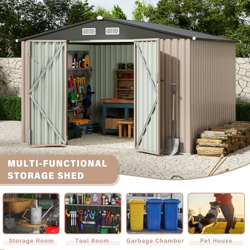 8x10 FT Metal Storage Sheds Outdoor