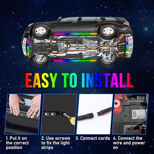 Car Led Underglow Lights Aluminum Dream Chasing Color Accent Light Bar (16 Ounce)