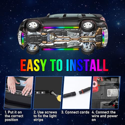 Car Led Underglow Lights Aluminum Dream Chasing Color Accent Light Bar (16 Ounce)