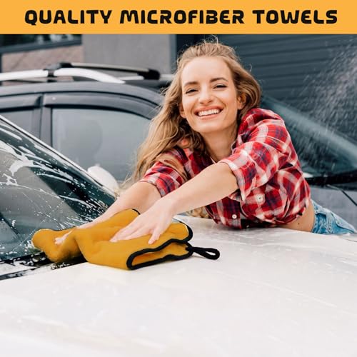 100 Pcs Yellow Microfiber Towels