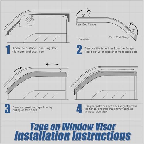 4PCS Tape On Window Visors for 2007
