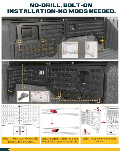 Side Bed MOLLE Panel Fit for 2024 2025 2026 Toyota Tacoma Double Cab 5
