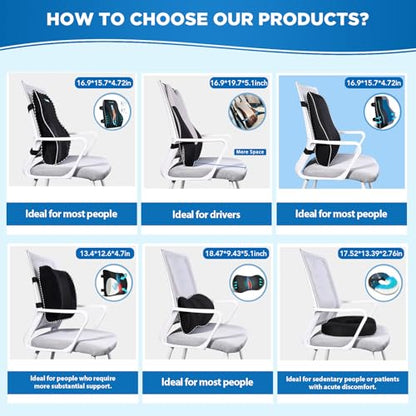 Gel Lumbar Support Pillow for Office Chair Car Gaming Chair Lower Back Pain Relief Back Support