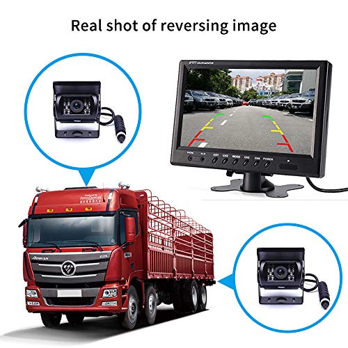 4 Channel Backup Camera System with 9 Inch Quad Split Screen Monitor