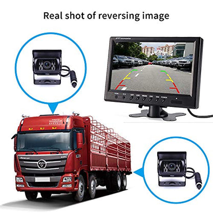 4 Channel Backup Camera System with 9 Inch Quad Split Screen Monitor