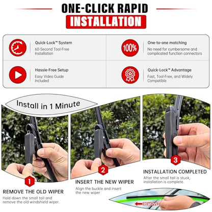 Windshield Wiper Blades Replacement for Chevy Chevrolet Traverse 2012