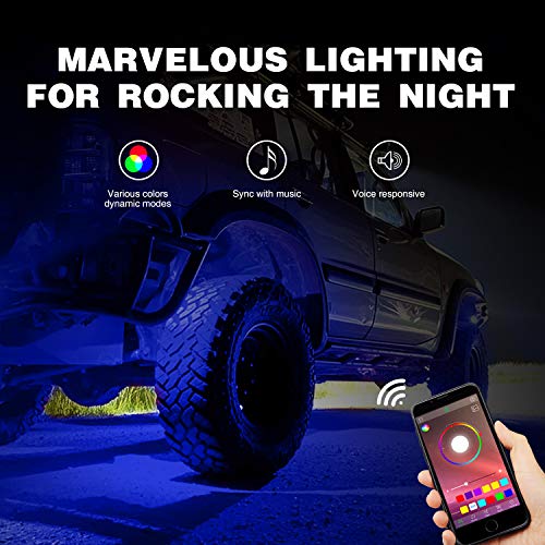 RGB LED Rock Lights Kit (4 Count)
