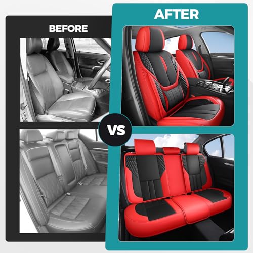 Universal Car Seat Covers for SUVs Sedans Trucks Redblack