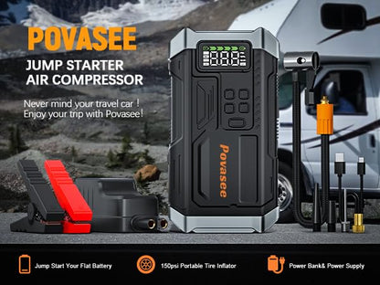 5000A Jump Starter with Air Compressor