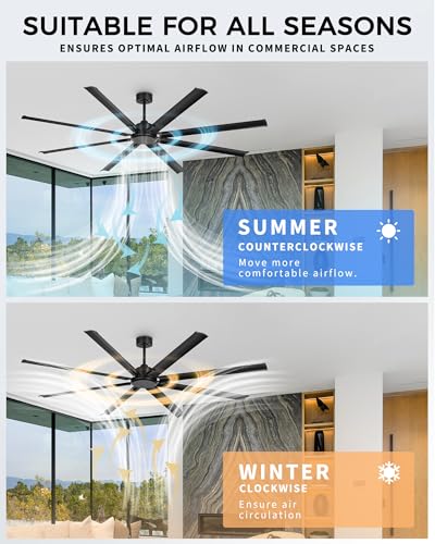 84 Inch Large Ceiling Fan Without Light