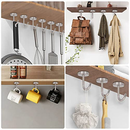 Coat Hooks Wall Mount Hooks for Hanging Hat Hurse Robe (6 Count)