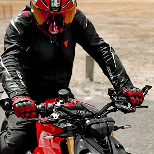 Mens Leather Motorbike Gloves KM046 Oxblood