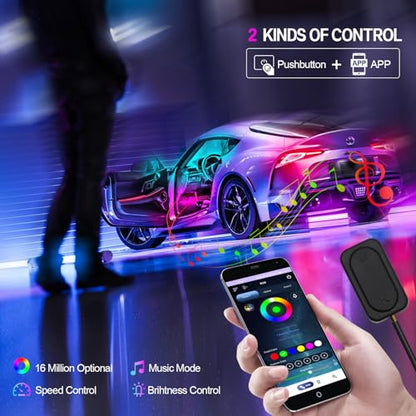 Dreamcolor Acrylic Car Interior Lights 18 in 1 RGB Car Ambient Lighting Kit APP Control Zoned Control System 252 Color Modes DIY 16 Million Colors Music Sound Active Neon Light Kits New Version