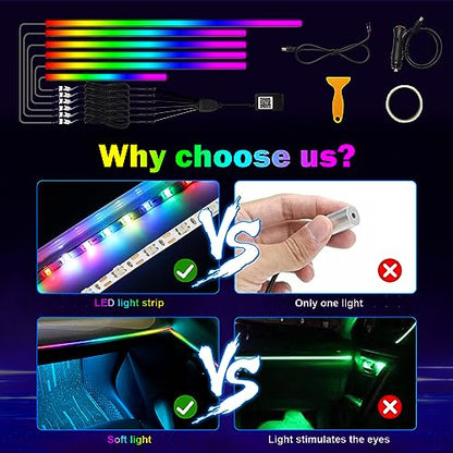 Dreamcolor 6 in 1 Car LED Strip Lights with APP Control and 213 Color Modes