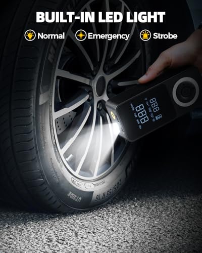 Tire Inflator Portable Air Compressor with Smart Pressure Detection