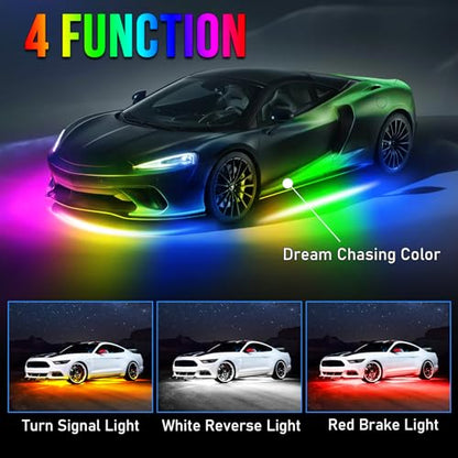 Car Led Underglow Lights Aluminum Dream Chasing Color Accent Light Bar (16 Ounce)